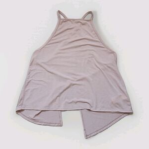 Prana Epiquator Tank In Willow Pink High Square Neck Open Back Flowy Sz S EUC